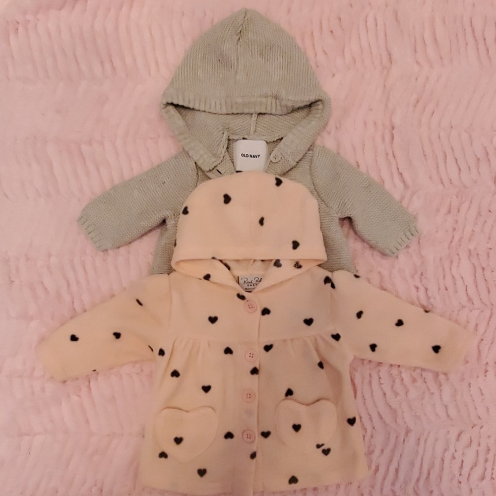 0-3 month hooded sweater bundle